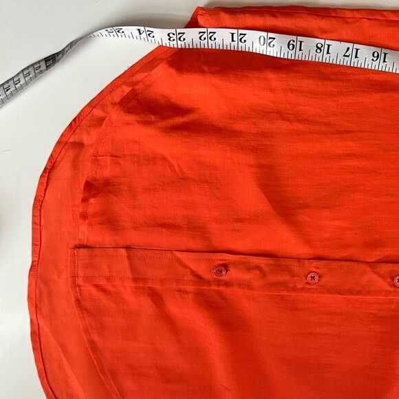 Ralph Lauren Black Label 100% Mulberry Silk Orange Button Up Top Size 2 525.00 - Picture 9 of 13